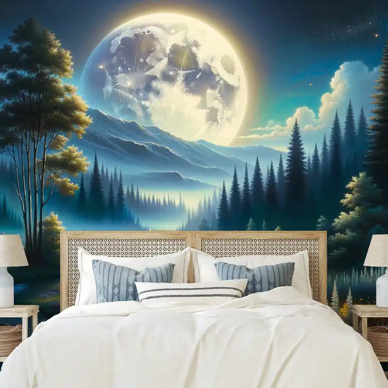 Obniżka ceny Tapeta magiczny nocny krajobraz z księżycem