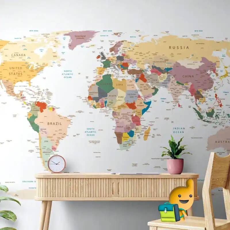 Darmowy zwrot Tapeta mapa z nazwami