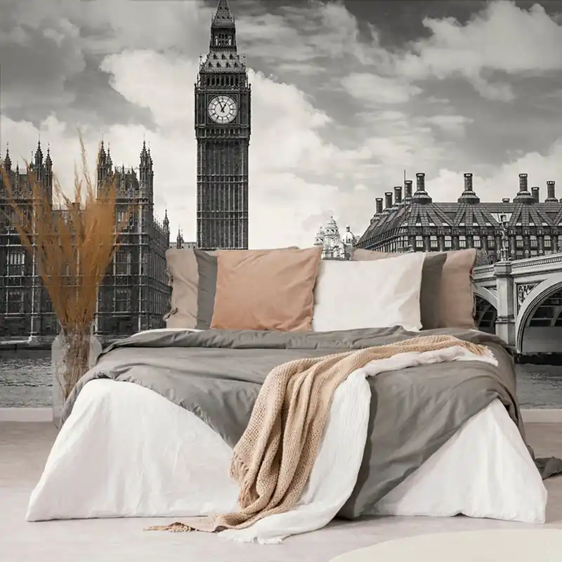 Ekspresowa dostawa Fototapeta Big Ben w Londynie w czerni i bieli