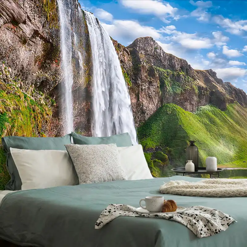 Samoprzylepna fototapeta Wodospad Seljalandsfoss Wysoka jakość