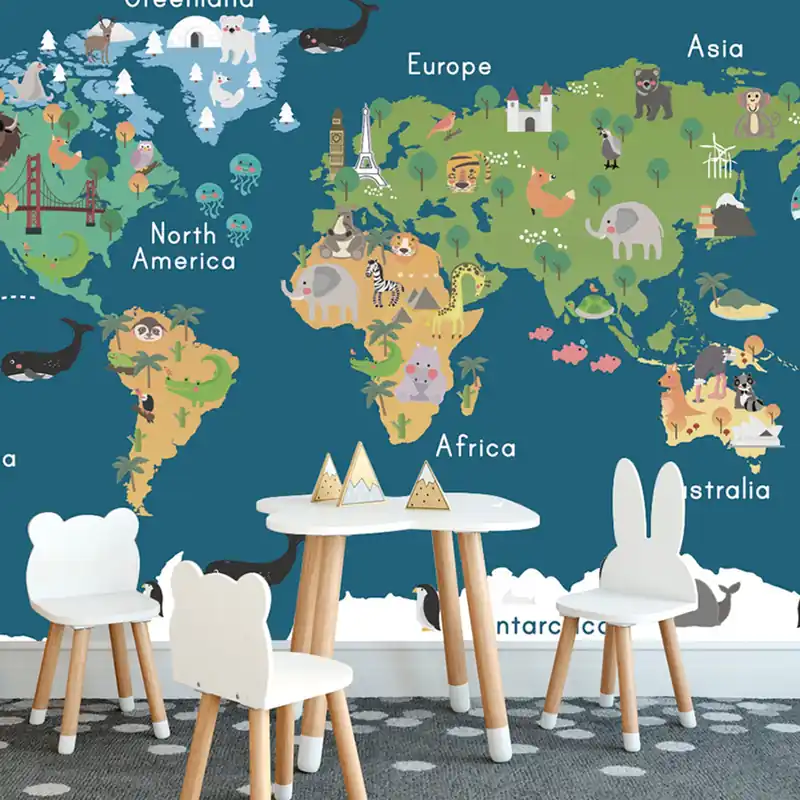 Najlepsza cena Samoprzylepna tapeta mapa świata dla dzieci