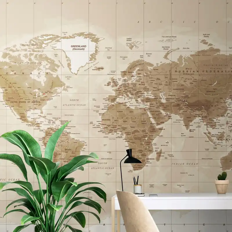 Samoprzylepna tapeta piękna mapa świata w stylu vintage Ograniczona ilość