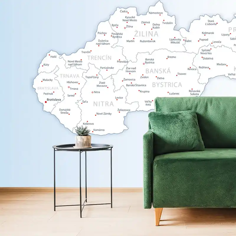 Popularny Samoprzylepna tapeta mapa Słowacji