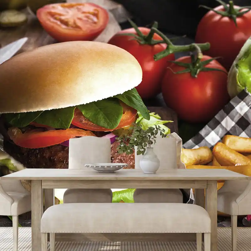 Cena promocyjna Fototapeta amerykański hamburger