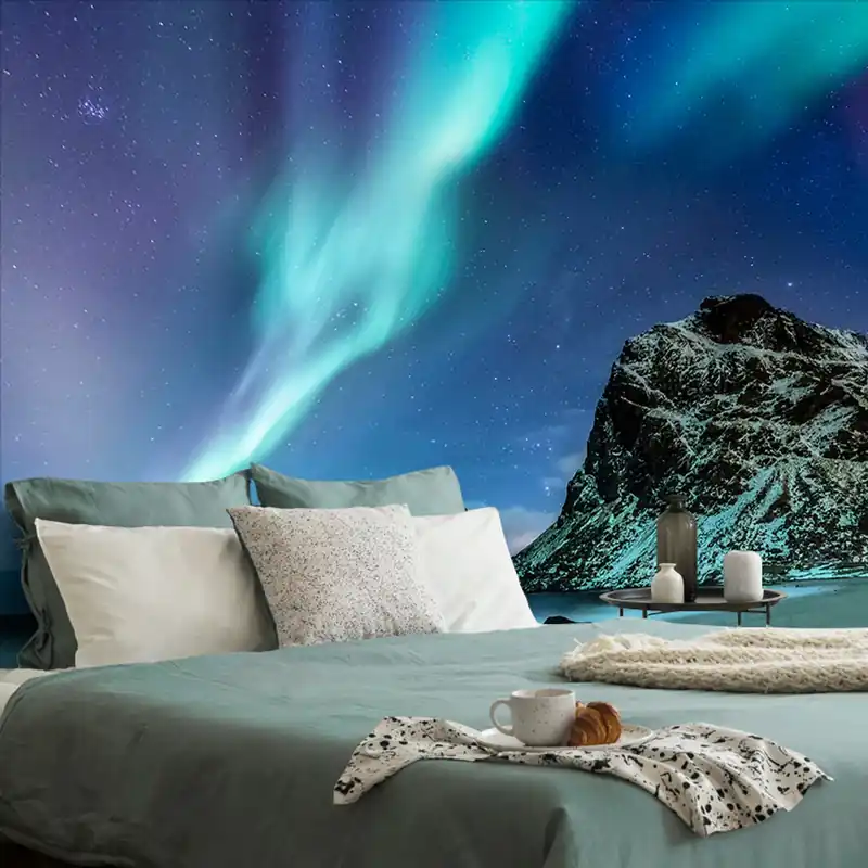 Fototapeta zorza polarna w Norwegii Tani