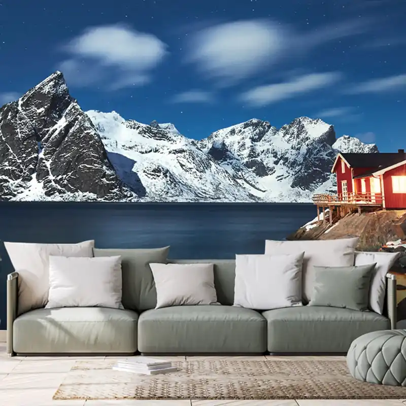 Fototapeta nocny krajobraz w Norwegii Kup online