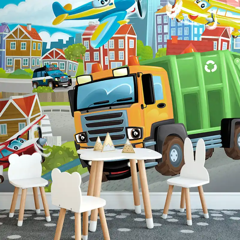 Wysoka jakość Tapeta śmieciarka w mieście