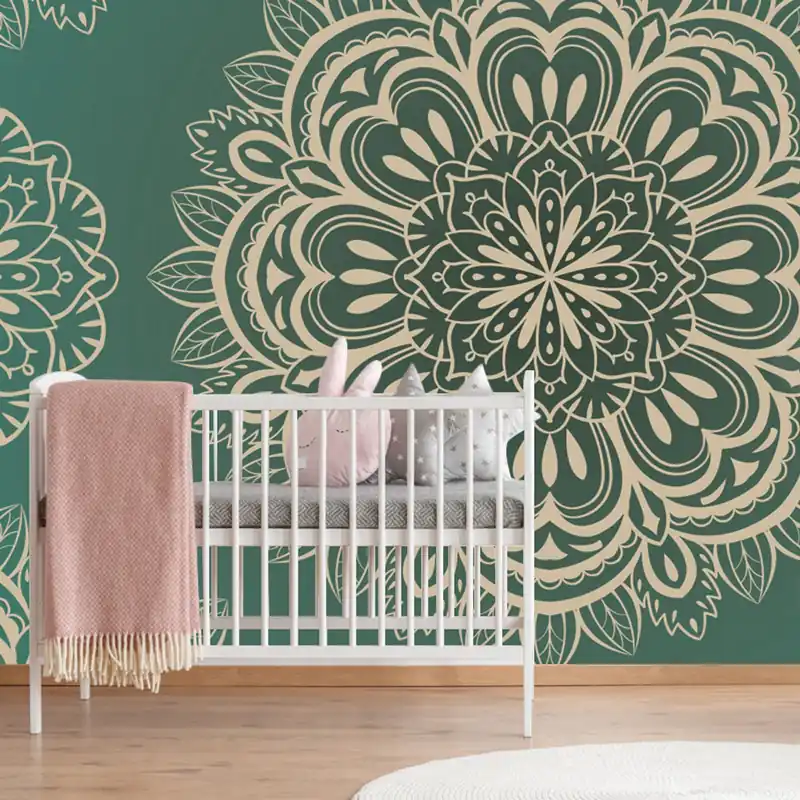 Tapeta Mandala na turkusowym tle Bezpieczne zakupy