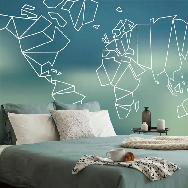 Tapeta stylizowana mapa świata Nowość