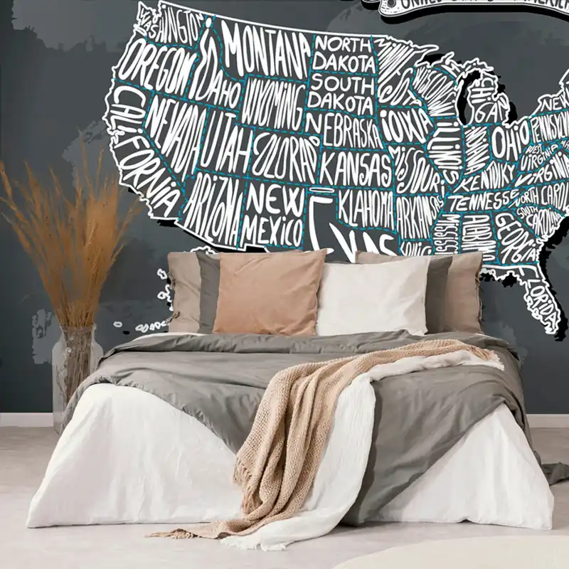 Najlepsza cena Tapeta nowoczesna mapa USA