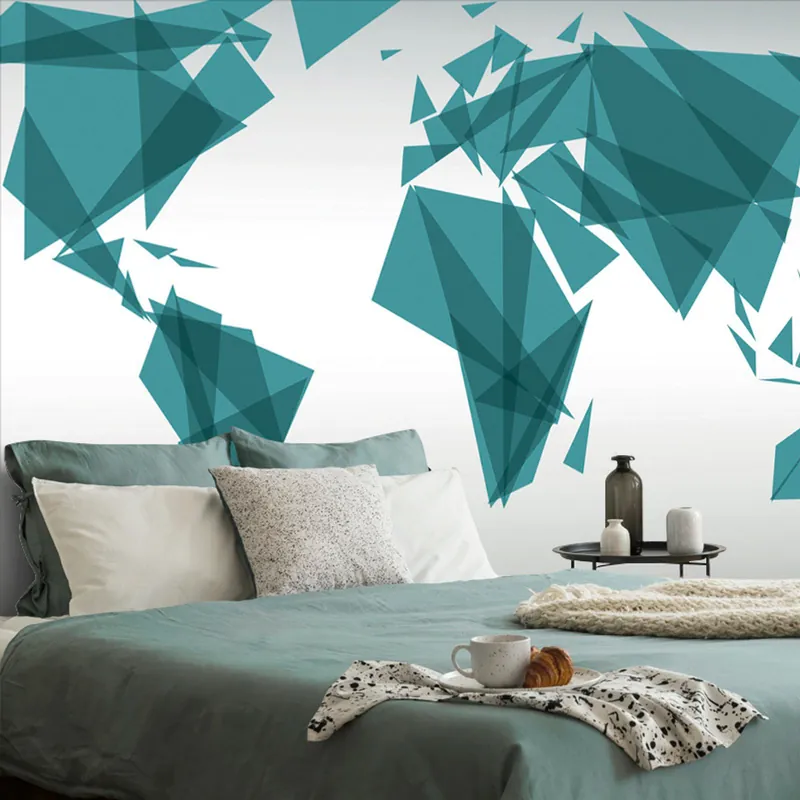 Tapeta geometryczna mapa świata Niska cena