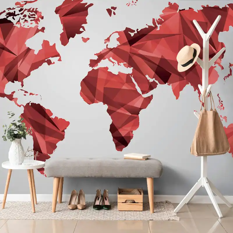 Oferta czasowa Tapeta czerwona mapa świata w grafice wektorowej