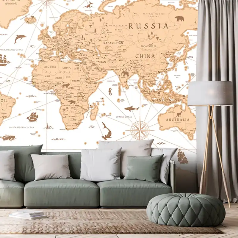 Bezpieczna płatność Tapeta beżowa mapa