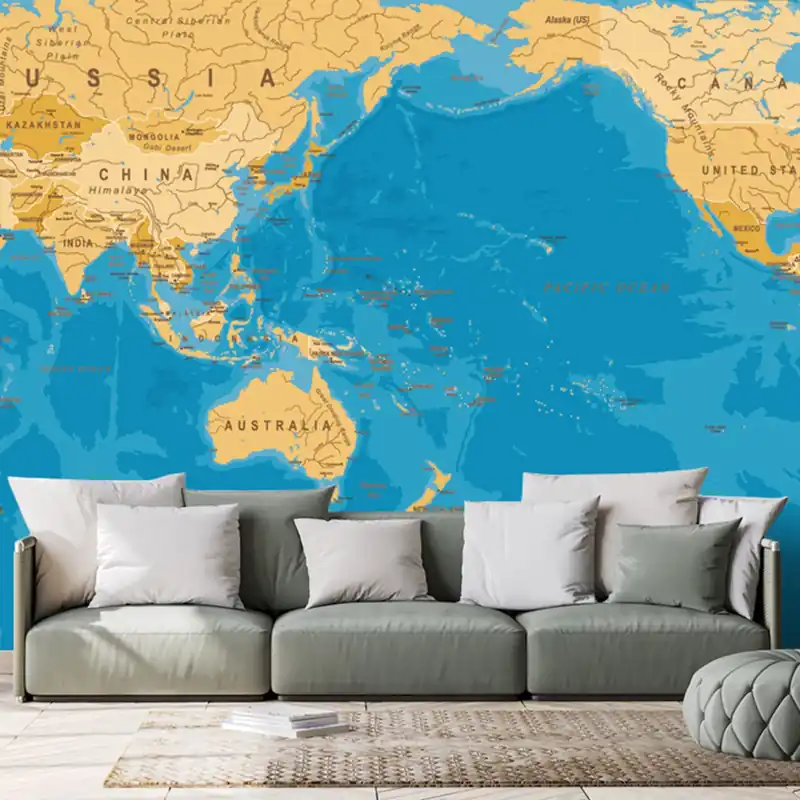 Tapeta mapa świata w ciekawym designie Niska cena