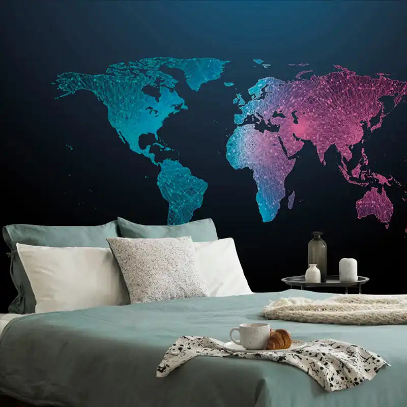 Tapeta nocna mapa świata Super okazja