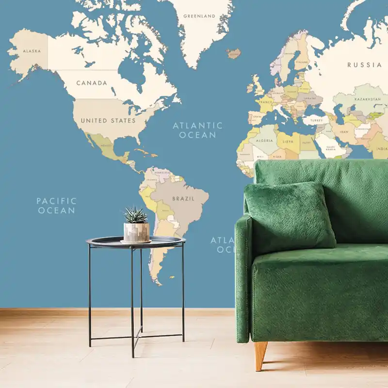 Niska cena Tapeta mapa z elementami vintage