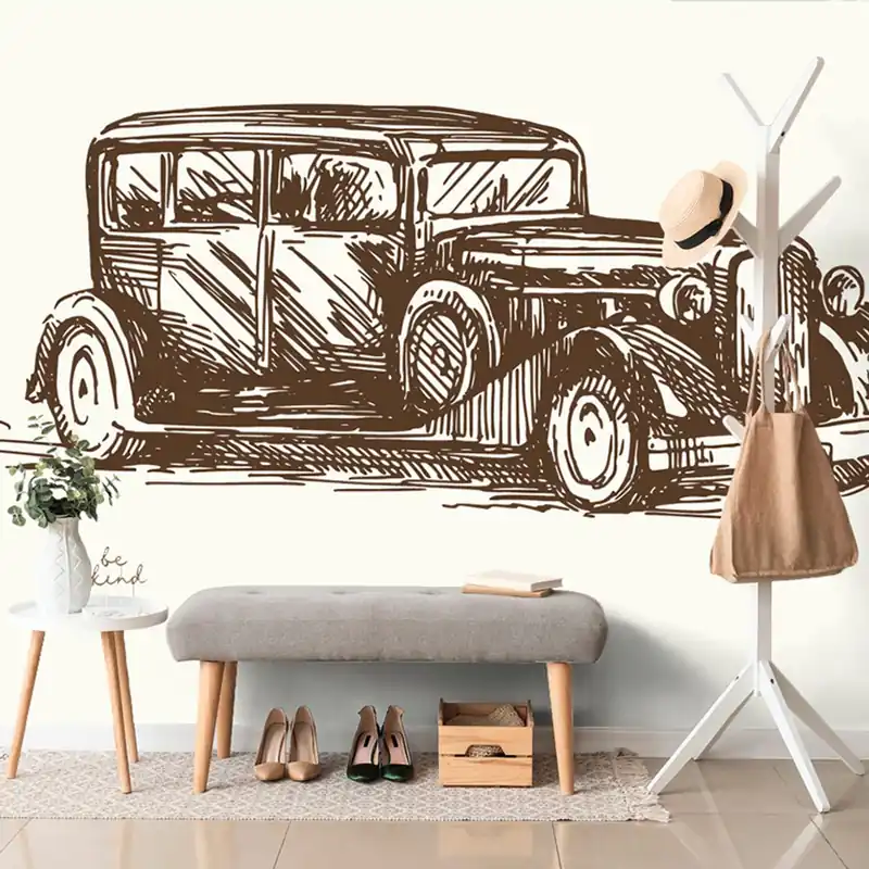 Tapeta retro samochód wyścigowy Zniżka