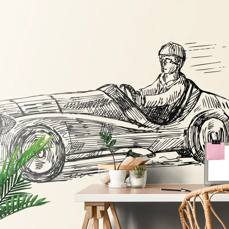 Obniżka ceny Tapeta samochód wyścigowy w stylu retro