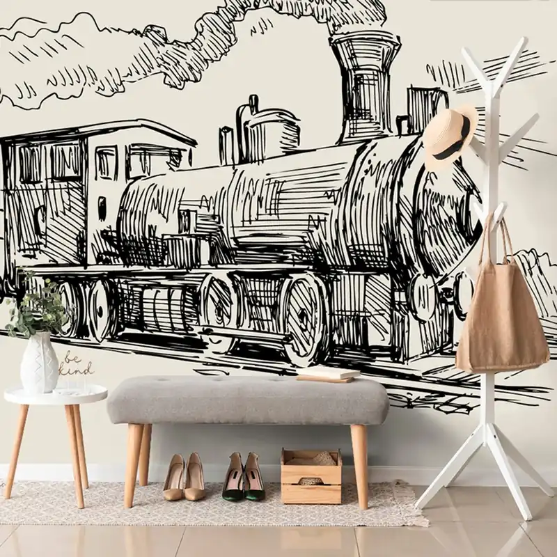 Tapeta pociąg w stylu retro Zamów dziś