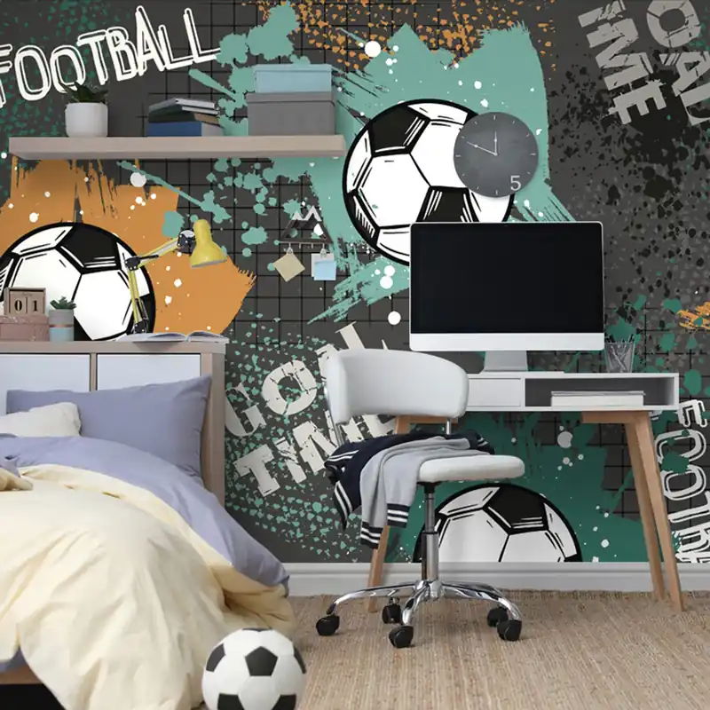 Tapeta futbolowa piłka w nowoczesnym stylu Super okazja