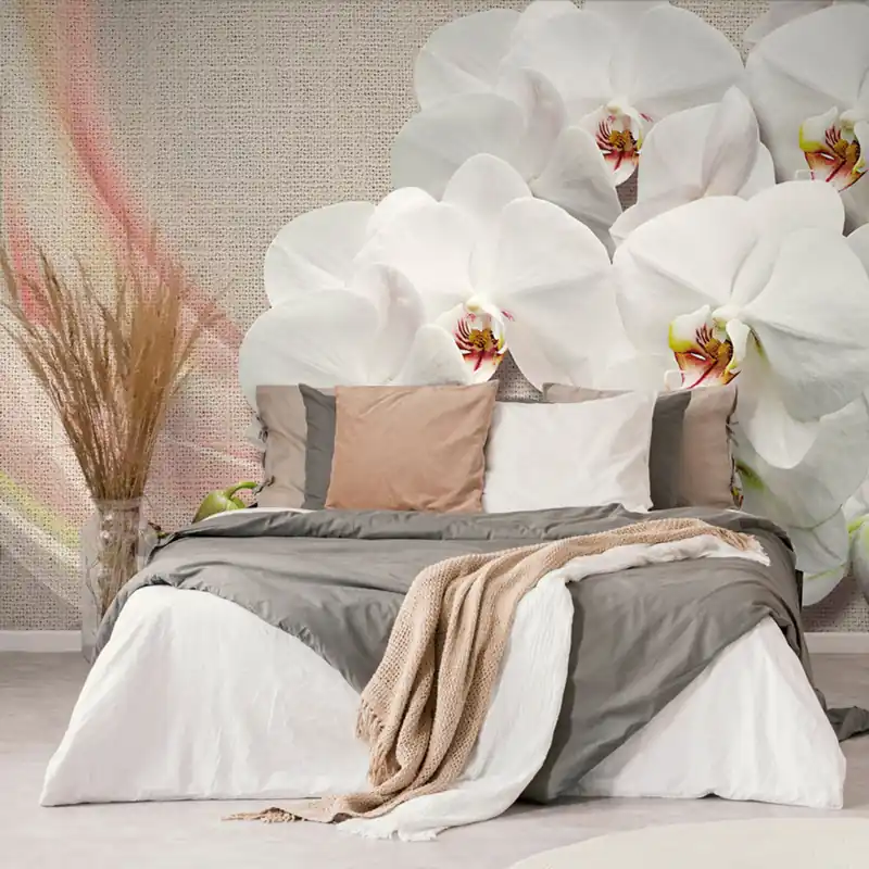 Samoprzylepna tapeta biała orchidea na płótnie Darmowy zwrot