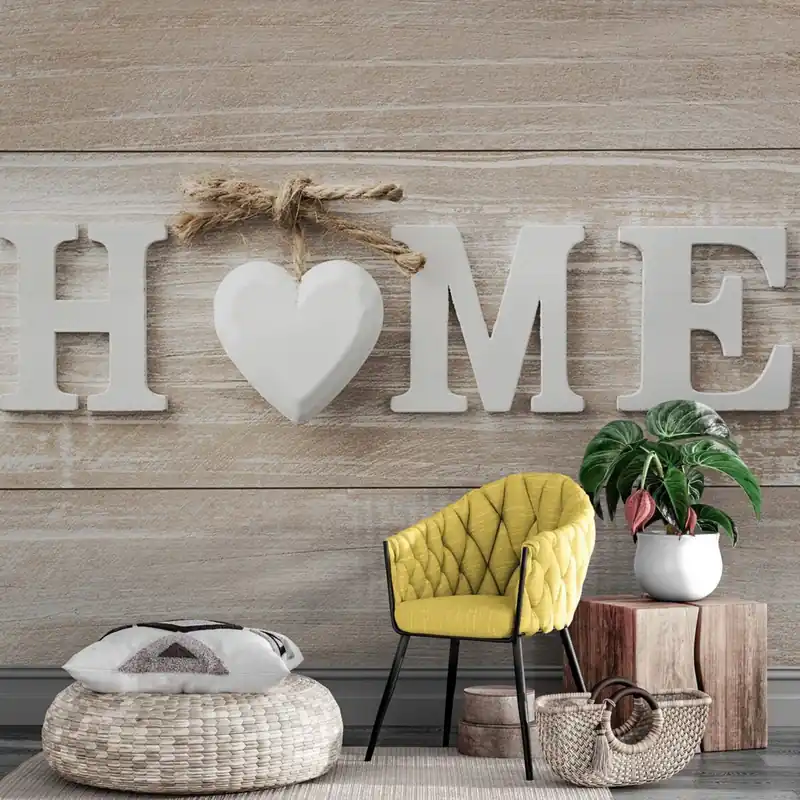 Szybka dostawa Samoprzylepna tapeta z napisem Home w stylu vintage