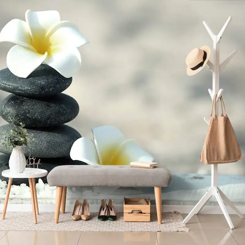 Obniżka ceny Samoprzylepna fototapeta kamienie harmoniczne i plumeria