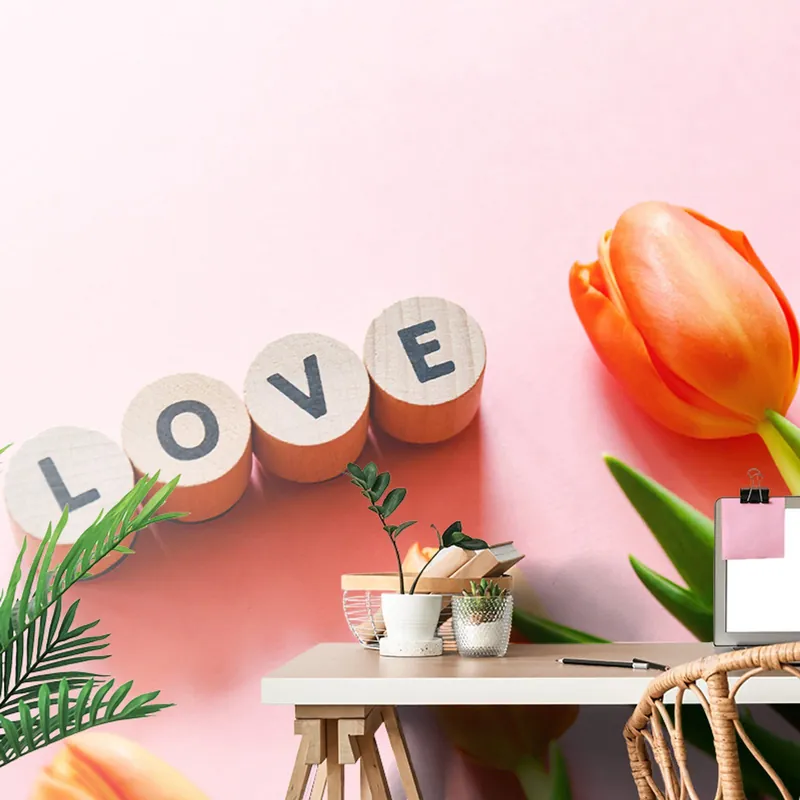 Bezpieczne zakupy Samoprzylepna fototapeta kostki z napisem Love
