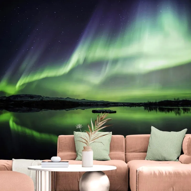 Niska cena Samoprzylepna fototapeta zorza polarna