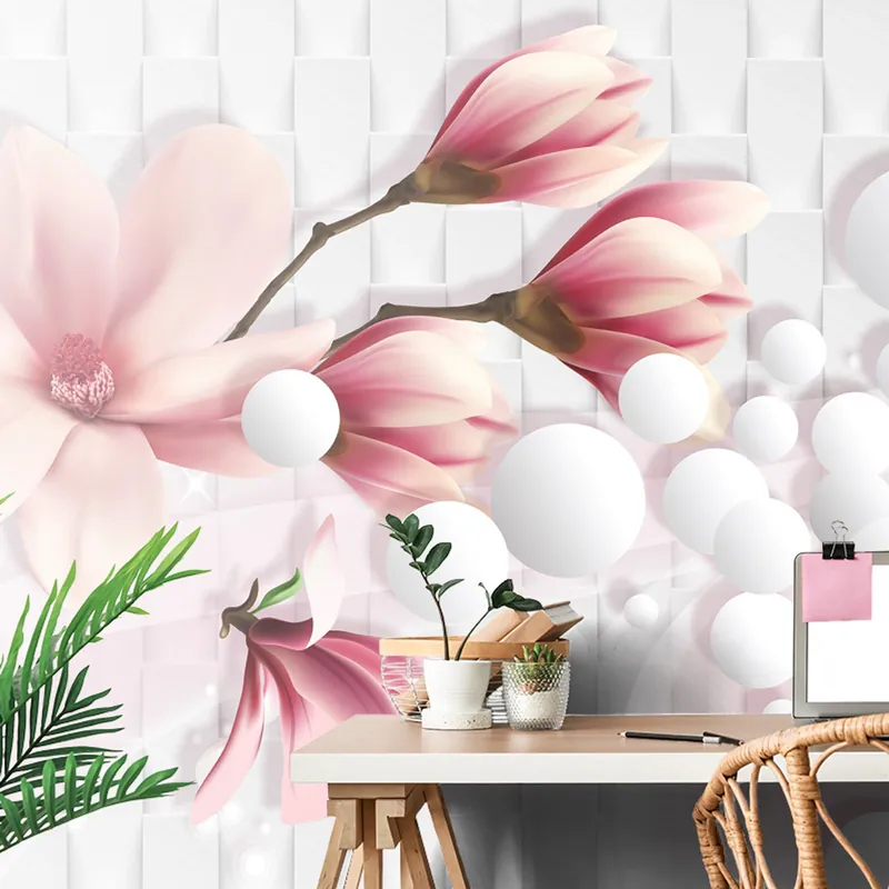 Samoprzylepna tapeta magnolia na abstrakcyjnym tle Obniżka ceny
