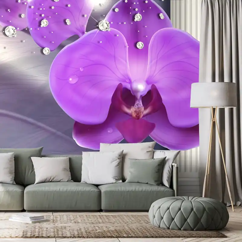 Samoprzylepna tapeta orchidea przy greckich kolumnach Rabat