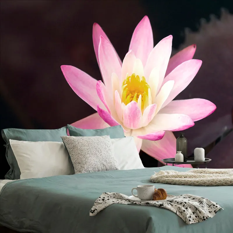 Oferta limitowana Samoprzylepna tapeta różowa lilia wodna