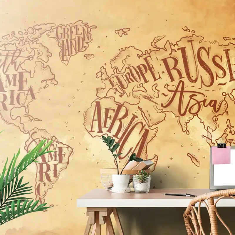 Samoprzylepna tapeta nowoczesna mapa Europy na vintage tle Wyjątkowa oferta