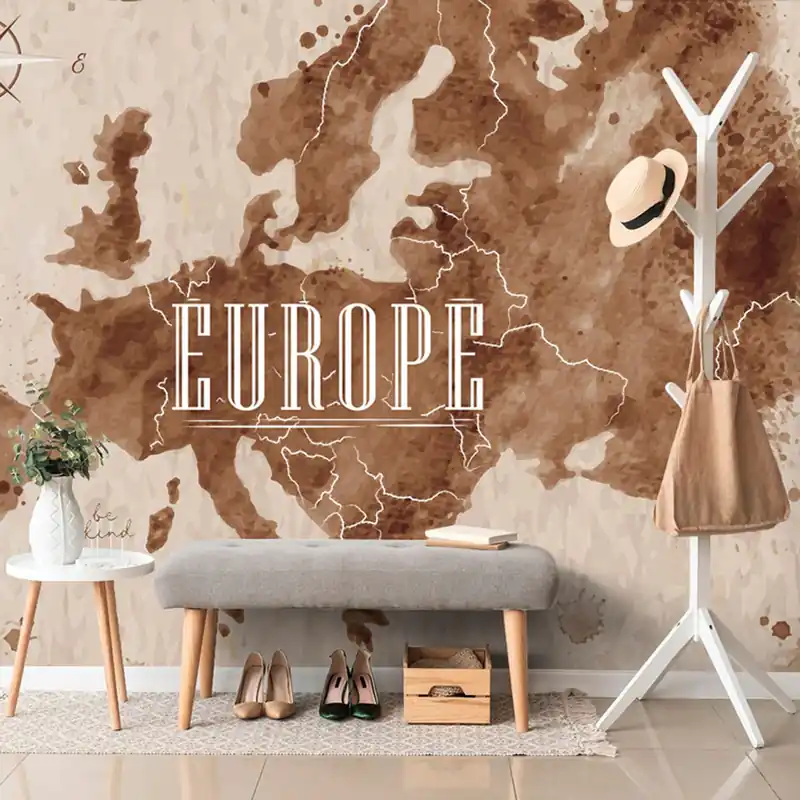 Samoprzylepna tapeta retro mapa Europy Dostępne od ręki
