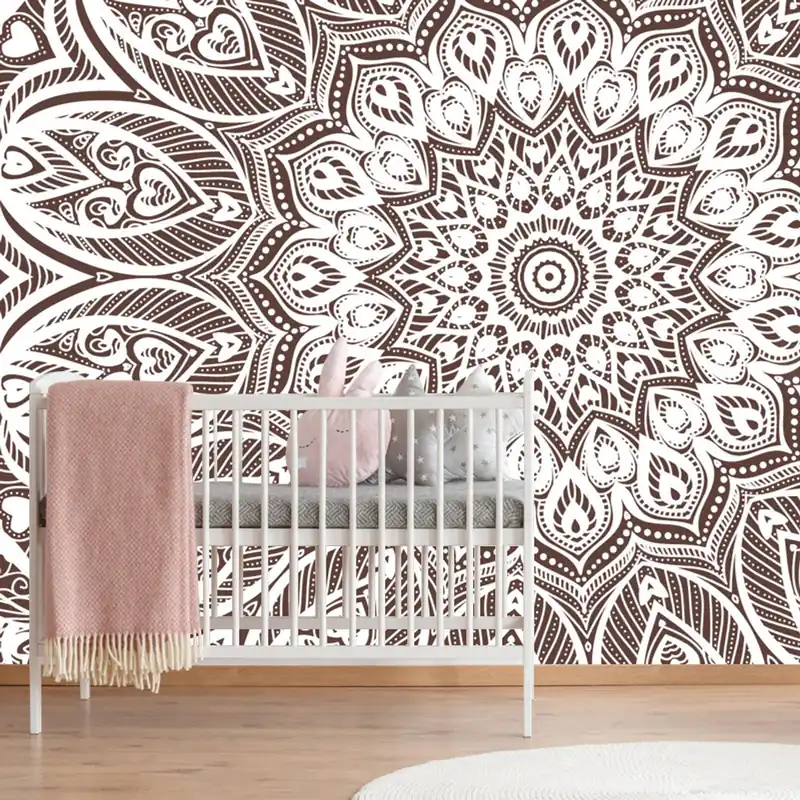 Samoprzylepna tapeta Mandala harmonii na brązowym tle Oferta