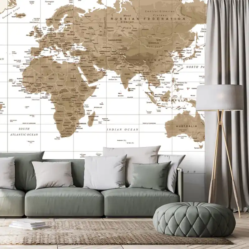 Samoprzylepna tapeta piękna mapa vintage z białym tłem Tylko dziś