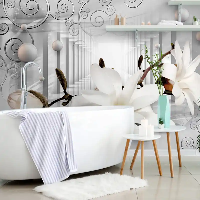 Oferta czasowa Samoprzylepna tapeta magnolia z abstrakcyjnym tłem