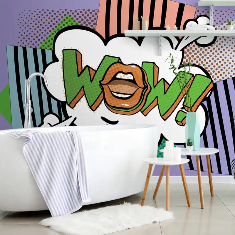 Tapeta stylowy fioletowy pop art - WOW! Do wyczerpania zapasów