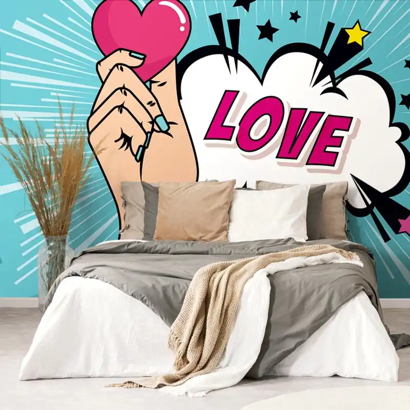 Oferta czasowa Tapeta w pop art stylu - LOVE