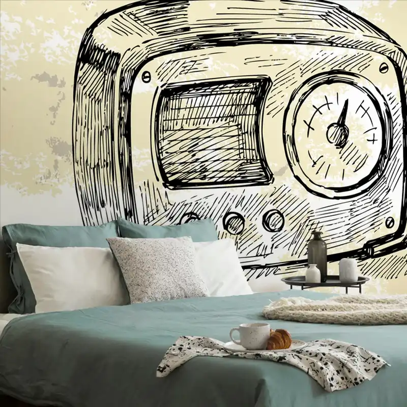 Samoprzylepna tapeta retro elektronika Wybór klientów