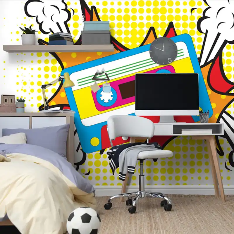 Wysoka jakość Samoprzylepna tapeta pop art kaseta
