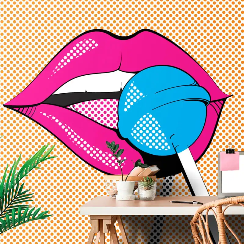 Samoprzylepna tapeta pop art lizak Ekspresowa dostawa