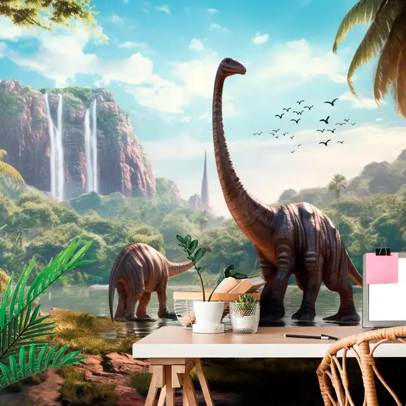 Dodaj do koszyka Samoprzylepna tapeta nieznana kraina dinozaurów