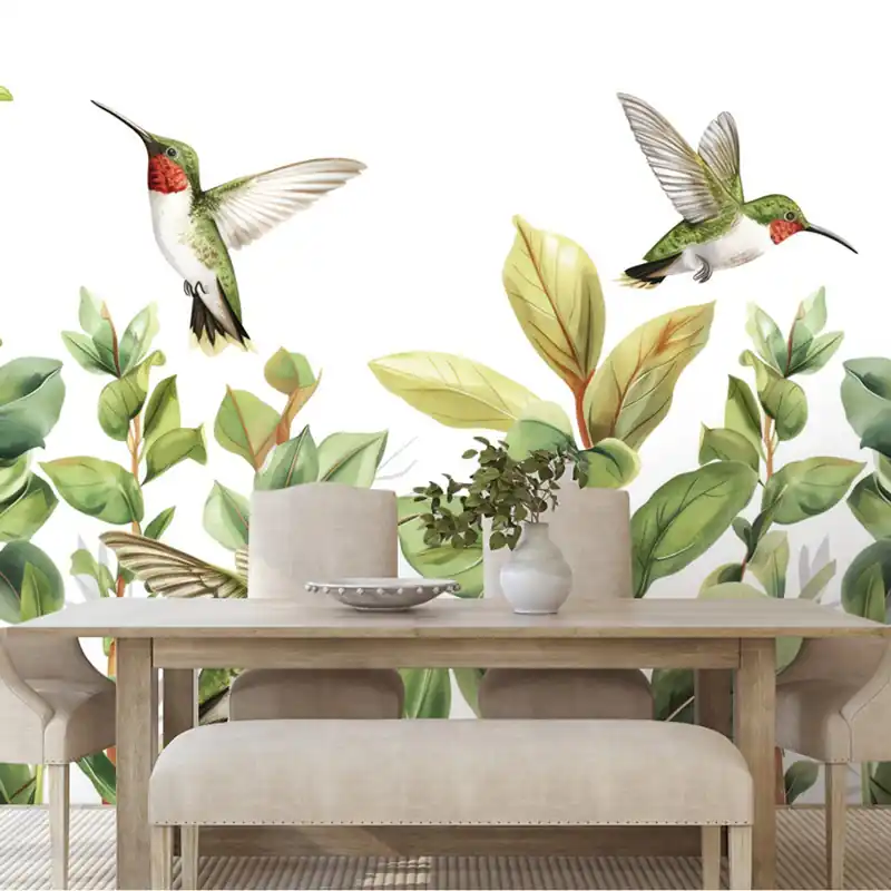 Popularny Samoprzylepna tapeta kolibry i liście