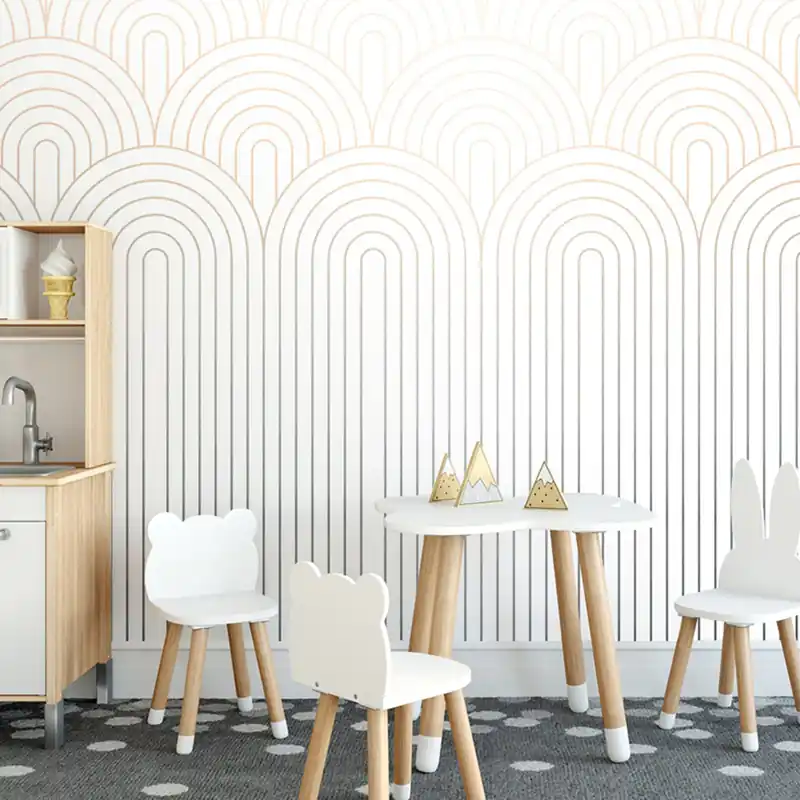 Szybka dostawa Tapeta cieniowany wzór tęczy Mid-Century