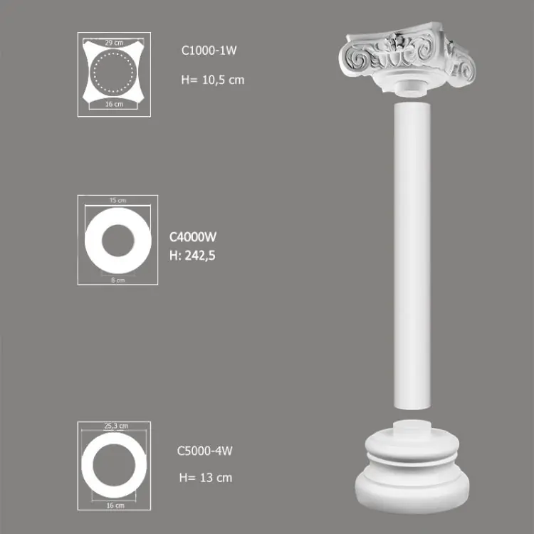 Ozdobna kolumna do wnętrz zestaw C4000W-1 Oferta limitowana