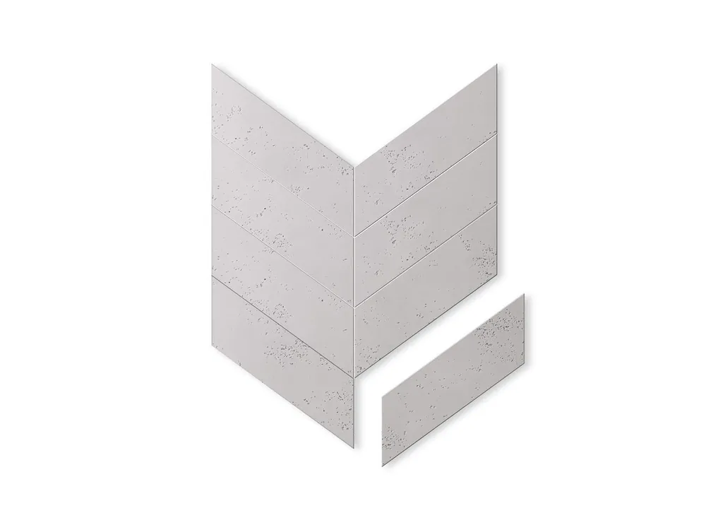 Beton architektoniczny na ścianę 3D Jodełka Siwy Biały PB35-B1 Niska cena