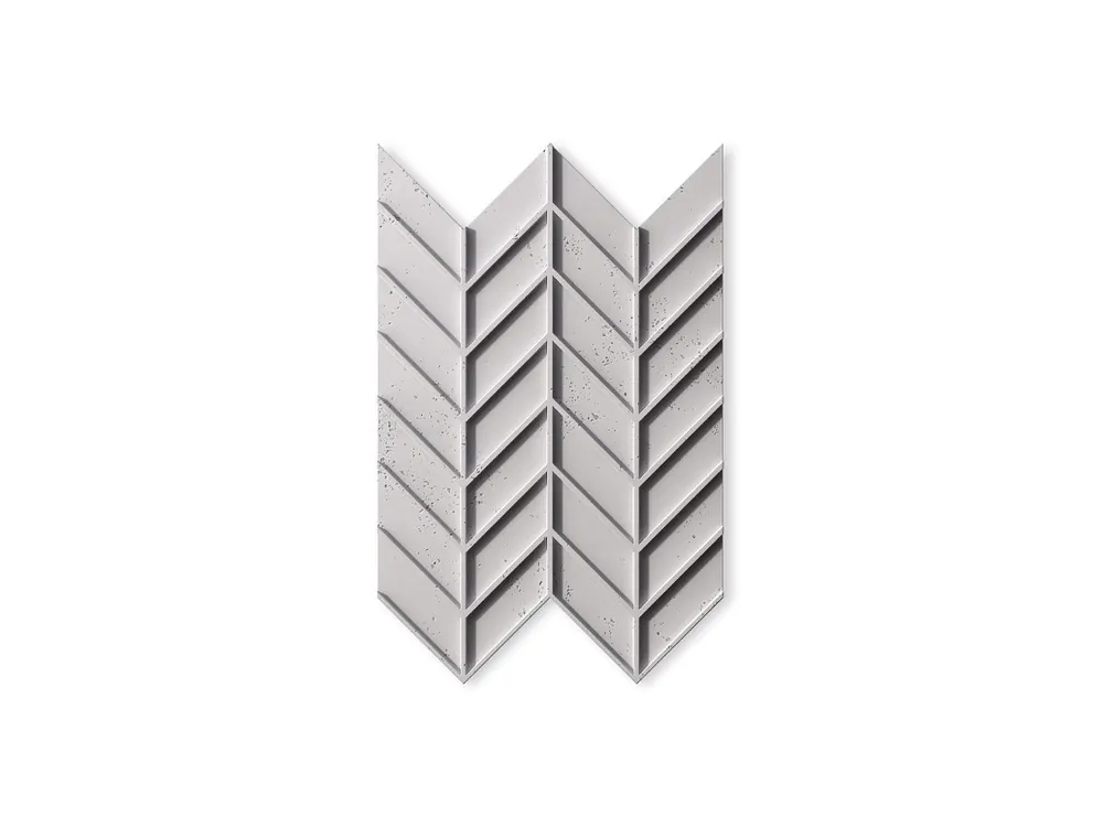 Panel betonowy 3D ścienny Jodełka Siwy Biały PB47-B1 Ostatnie sztuki