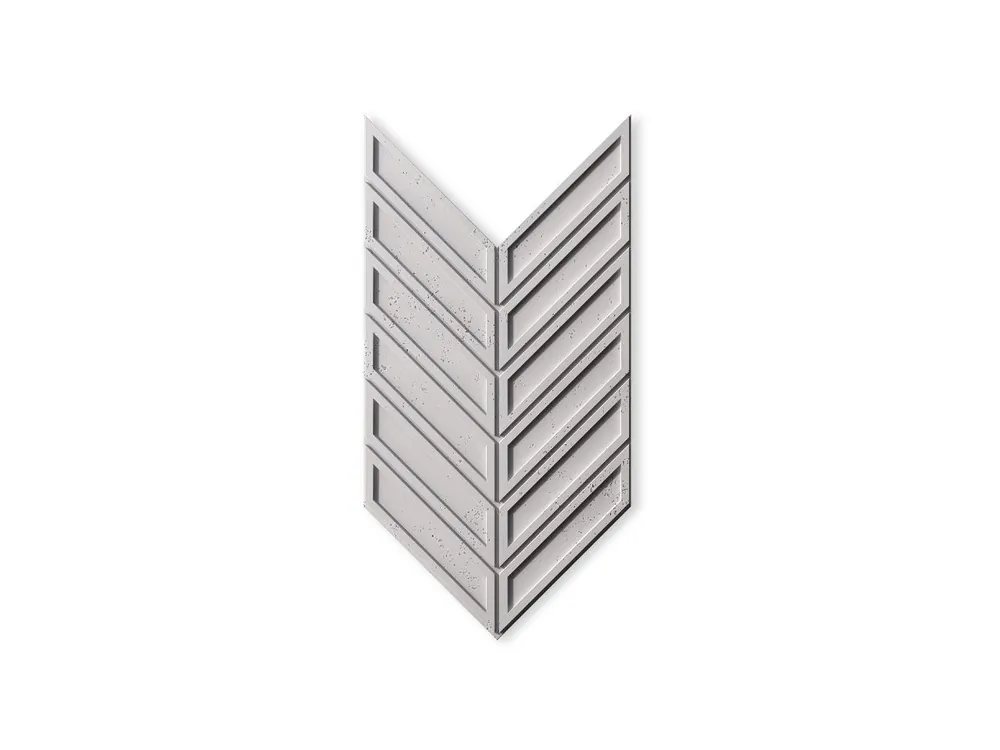 Nowy Panel betonowy 3D ścienny Jodełka Siwy Biały PB50-B1