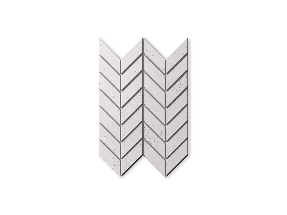 Najlepsza cena Beton na ścianę Panel 3D Jodełka Śnieżnobiały PB46-BS